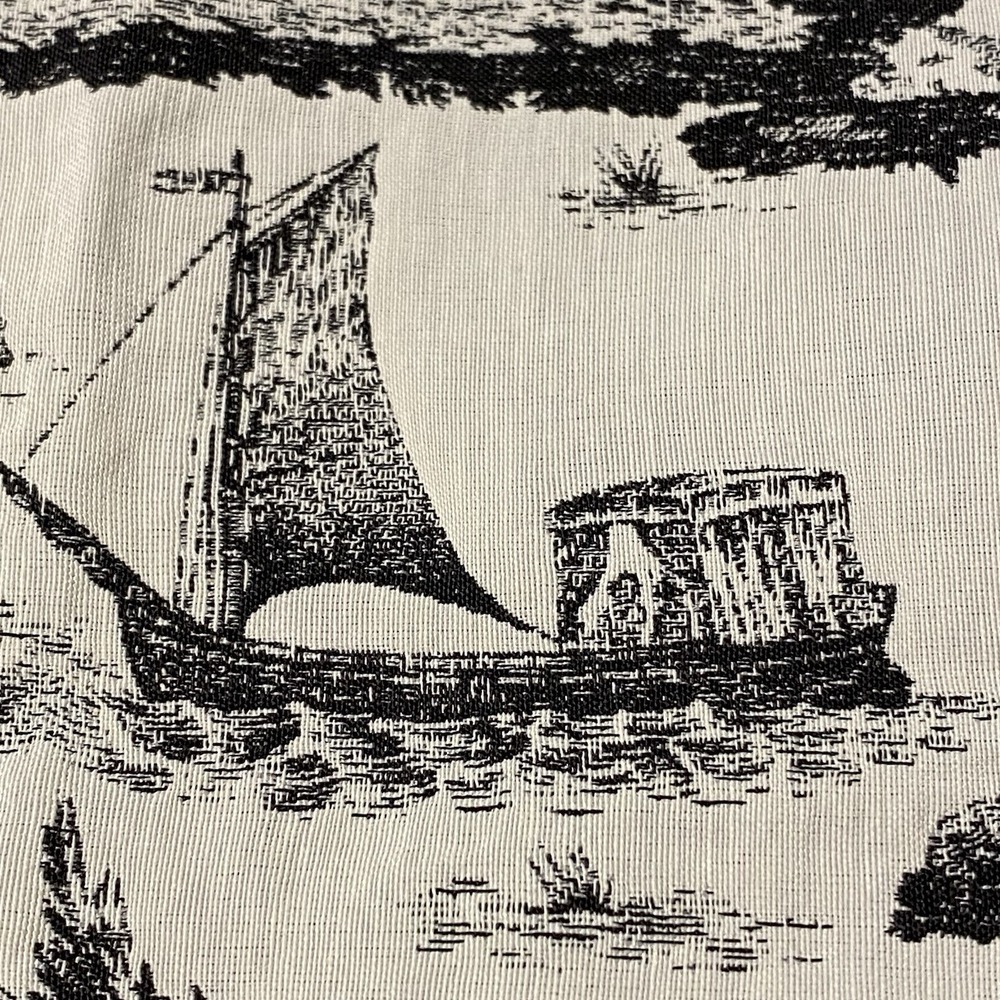 Vintage Fabric Waverly Rustic Life Toile County Scen French 2 Yd x57" Upholstery - Picture 12 of 13